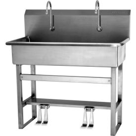 Sani-Lav® 54FSL 2-Person Floor Mount Wash-Station W/Double Foot Pedal Valves 54FSL