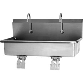 Sani-Lav® 54WSL-0.5 2-Person Wall Mount Wash-Station With Double Knee Pedal Valves 0.5 GPM 54WSL-0.5