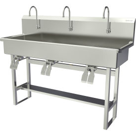 Sani-Lav® Floor Mount Sink with Double Knee Pedal Valve 16 Gauge 56FK2