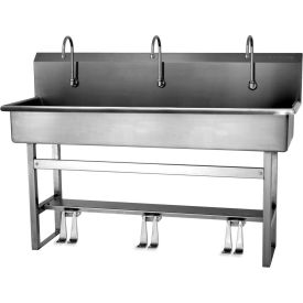 Sani-Lav® 56FSL 3-Person Floor Mount Wash-Station With Double Foot Pedal Valves 56FSL