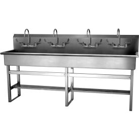 Sani-Lav® 58FFL 4-Person Floor Mount Wash Station With Faucets 58FFL