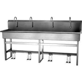 Sani-Lav® 58FSL 4-Person Floor Mount Wash-Station With Double Foot Pedal Valves 58FSL