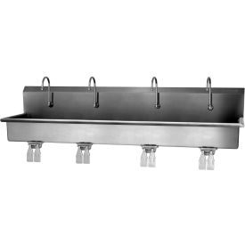 Sani-Lav® 58WSL 4-Person Wall Mount Wash-Station With Double Knee Pedal Valves 58WSL