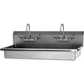 SANI-LAV 5A2F-0.5 2-Person ADA Compliant Wall Mount Wash Station With Faucets Low-Flow 0.5 GPM 5A2F-0.5