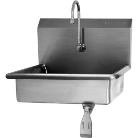 Sani-Lav® 6081-0.5 Wall Mount Sink With Single Knee Pedal Valve Low-Flow 0.5 GPM 6081-0.5