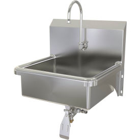 Sani-Lav® Wall Mount Sink with Single knee Pedal Valve Flow Rate of 2 GPM 16 Gauge 7051