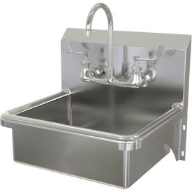 Sani-Lav® Wall Mount Sink with Manual Faucet Flow Rate of 2 GPM 16 Gauge 705F