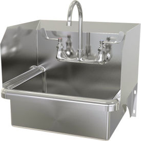Sani-Lav® Wall Mount Sink with Manual Faucet Flow Rate of 0.5 GPM 16 Gauge 707F.5