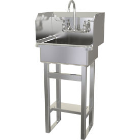 Sani-Lav® Floor Mount Sink with Faucet & Side Splash Guards 2 GPM 727F