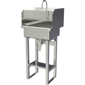 Sani-Lav® Floor Mount Sink with Single Knee Valve & Side Splash Guards 2 GPM 727FK1