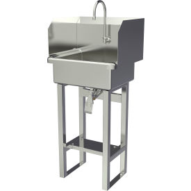 Sani-Lav® Floor Mount Sink with Single Knee Valve & Side Splash Guards 0.5 GPM 727FK1.5