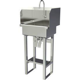 Sani-Lav® Floor Mount Sink with Double Knee Valve & Side Splash Guards 2.0 GPM 727FK2