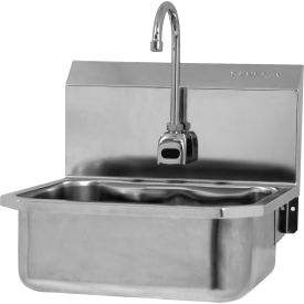Sani-Lav® Wall Mount Sink with Battery Powered Sensor Flow Rate of 0.5 GPM 18 Gauge ESB2-505L-0.5