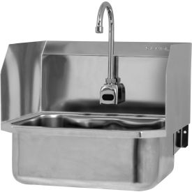 Sani-Lav® Wall Mount Sink w/ Battery Powered Sensor & Side Guard Flow Rate of 2 GPM 18 Gauge ESB2-507L
