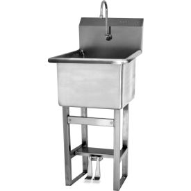 Sani-Lav® Wall Mount Sink with Double Foot Pedal Valve Flow Rate of 0.5 GPM 14 Gauge U18182-0.5