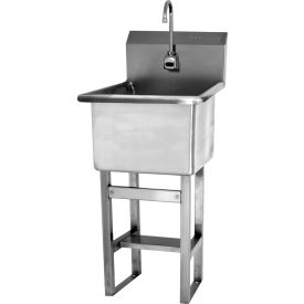 Sani-Lav® Floor Mount Sink with AC Powered Sensor Flow Rate of 0.5 GPM 14 Gauge U1818A-0.5
