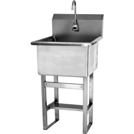 Sani-Lav® Floor Mount Sink with AC Powered Sensor Flow Rate of 0.5 GPM 8'' Back Splash Height U2424A-0.5