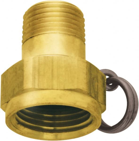 1 Piece, 1/2 NPT & 3/4 GHT MNPT x FGHT, Brass Reusable Hose Nonswivel Fitting MPN:N13