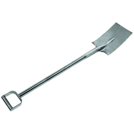 Square Point Shovel, 304 Stainless Steel Blade, 28 in L Silver 304 Stainless Steel Handle MPN:267
