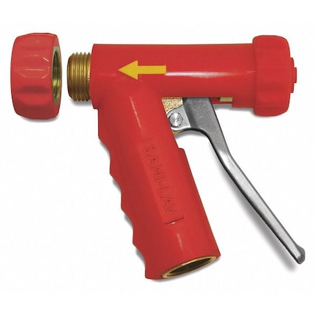 Spray Nozzle, Red, Brass/SS, 5-1/4