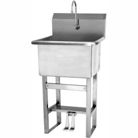 SANI-LAV U24242 Floor Mount Utility Sink With Double Foot Pedal Valve U24242