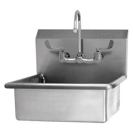 Wall Mount, 2 Hole, Dual Manual Handle, Silver, Hand Sink MPN:504F-0.5