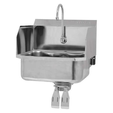 Hand Sink, 19 in. L, SS, Double Knee Pedal MPN:507L-0.5