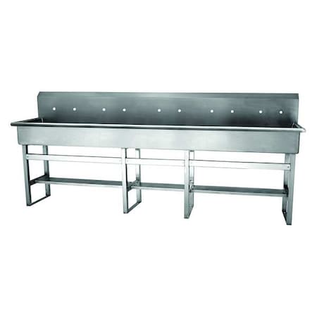 Floor Mount, 10 Hole, Not Applicable, Silver, Wash Station MPN:510F8