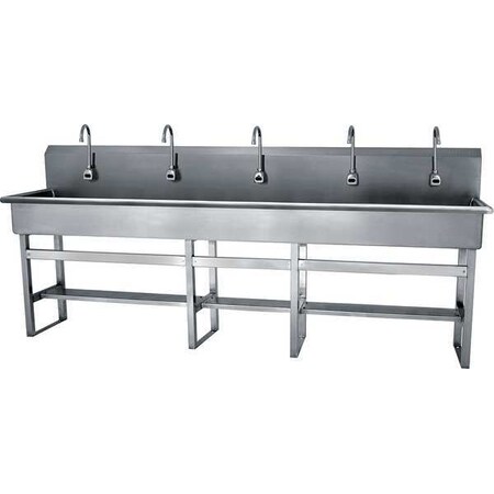 Floor Mount, 5 Hole, Sensor, Silver, Wash Station MPN:510FA
