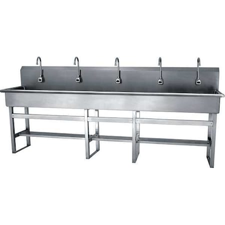 Floor Mount, 5 Hole, Sensor, Silver, Wash Station MPN:510FB