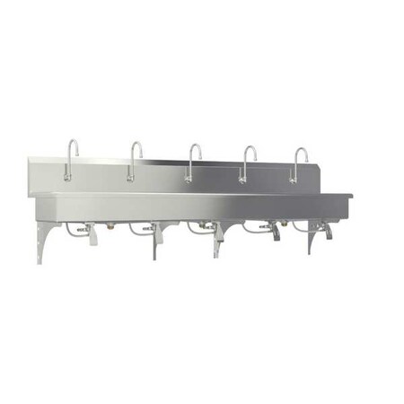 Wall Mount, 5 Hole, Single Knee Pedal, Silver, Wash Station MPN:510W1