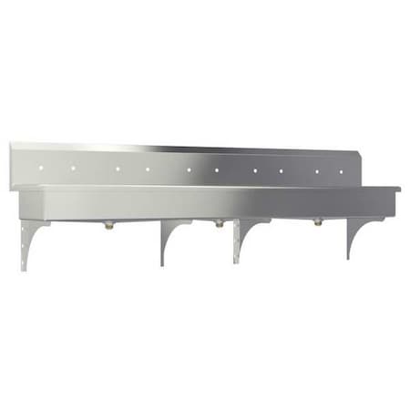 Wall Mount, 10 Hole, Not Applicable, Silver, Wash Station MPN:510W8