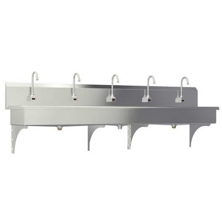 Wall Mount, 5 Hole, Sensor, Silver, Wash Station MPN:510WA