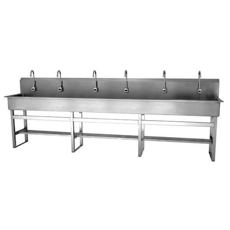 Floor Mount, 6 Hole, Sensor, Silver, Wash Station MPN:512FAL