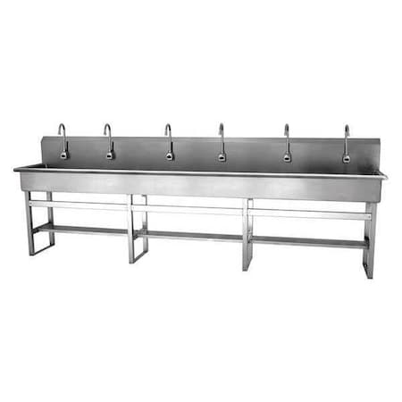 Floor Mount, 6 Hole, Sensor, Silver, Wash Station MPN:512FBL-0.5
