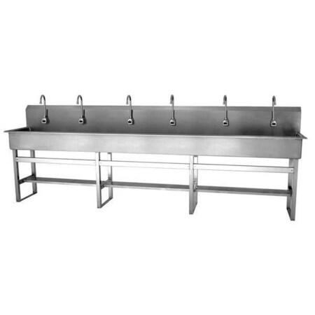 Floor Mount, 6 Hole, Sensor, Silver, Wash Station MPN:512FBL