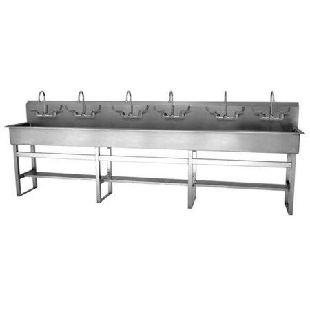 Floor Mount, 12 Hole, Dual Manual Handle, Silver, Wash Station MPN:512FFL