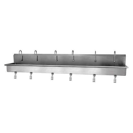 Wall Mount, 6 Hole, Single Knee Pedal, Silver, Hands-Free Wash Station MPN:512W1-0.5