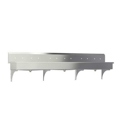 Wall Mount, 12 Hole, Not Applicable, Silver, Wash Station MPN:512W8