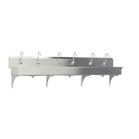 Wall Mount, 6 Hole, Sensor, Silver, Wash Station MPN:512WAL
