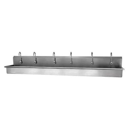 Wall Mount, 6 Hole, Sensor, Silver, Hands-Free Wash Station MPN:512WBL-0.5