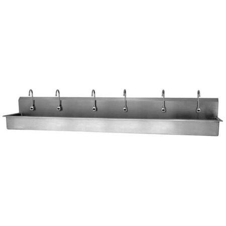 Wall Mount, 6 Hole, Sensor, Silver, Wash Station MPN:512WBL