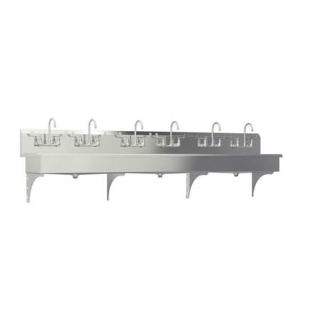 Wall Mount, 12 Hole, Dual Manual Handle, Silver, Wash Station MPN:512WFL