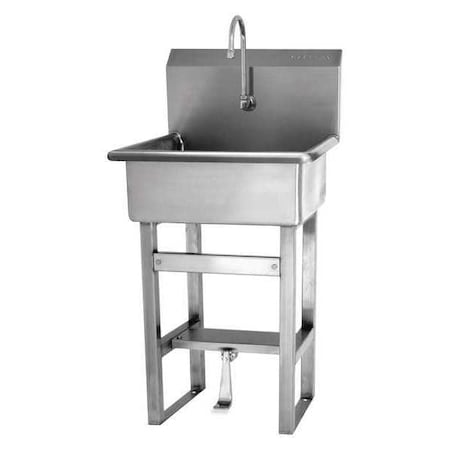Floor Mount, 1 Hole, Single Foot Pedal, Silver, Hand Sink MPN:5241-0.5
