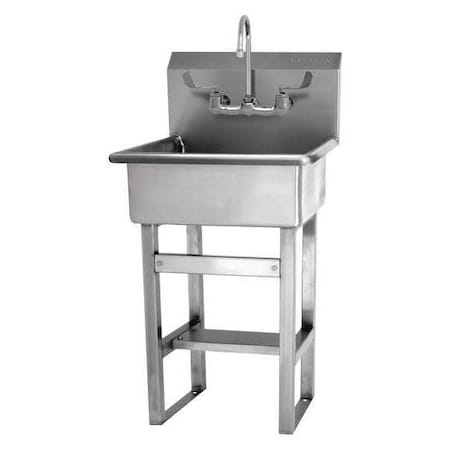 Floor Mount, 2 Hole, Dual Manual Handle, Silver, Hand Sink MPN:524F-0.5