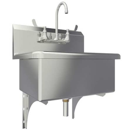 Wall Mount, 2 Hole, Dual Manual Handle, Silver, Scrub Sink MPN:531F-0.5