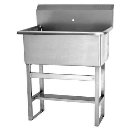 Floor Mount, 1 Hole, Not Applicable, Silver, Scrub Sink MPN:531F0