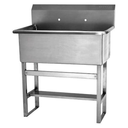 Floor Mount, 2 Hole, Not Applicable, Silver, Scrub Sink MPN:531F8