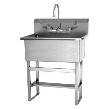 Floor Mount, 2 Hole, Dual Manual Handle, Silver, Scrub Sink MPN:531FF-0.5