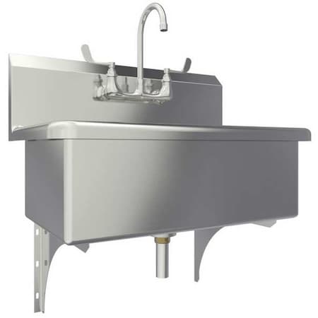 Wall Mount, 2 Hole, Dual Manual Handle, Silver, Scrub Sink MPN:532F-0.5